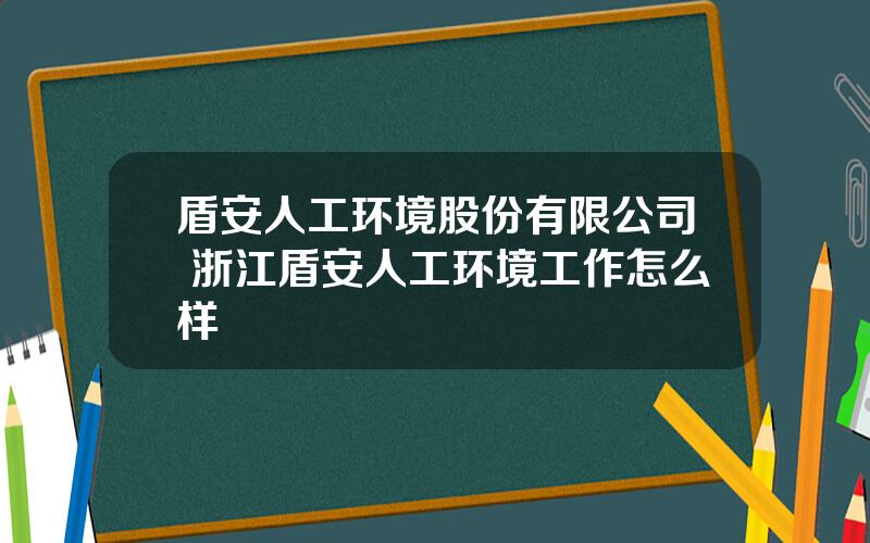 盾安人工环境股份有限公司 浙江盾安人工环境工作怎么样